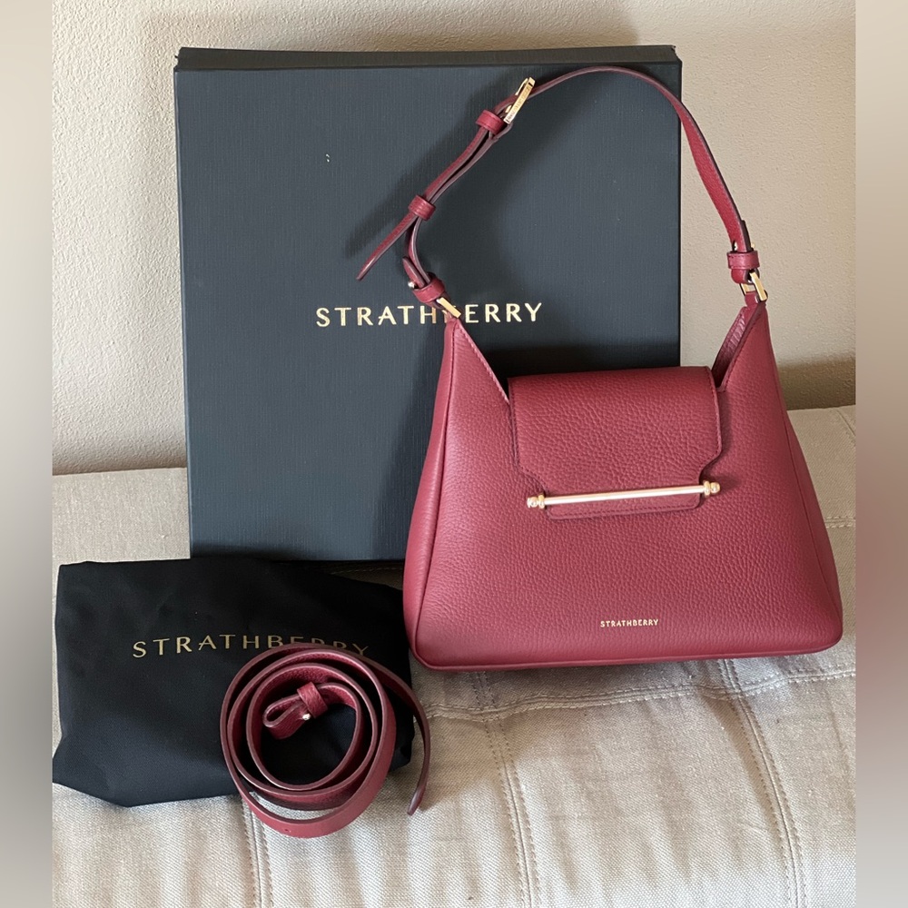 Strathberry Multrees Hobo in Oxblood, New/Never Used.
